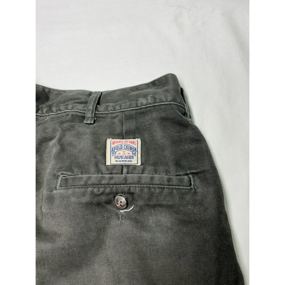 Vintage 90S Polo Ralph Lauren Chino Shorts Mens 38X9 Pleated Green Made in USA